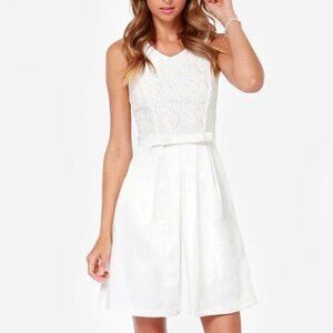 LuLu's Dress Off-White Midi Sleeveless Bow S